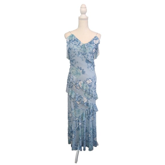SHEIN Dresses & Skirts - SHEIN Women's Size M Spaghetti Strap Floral Maxi Dress Blue